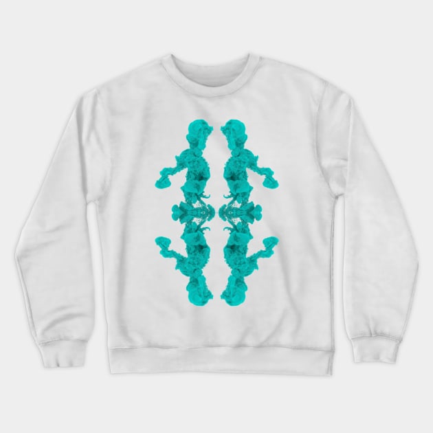 Cyan Ink Drop Crewneck Sweatshirt by DrPen